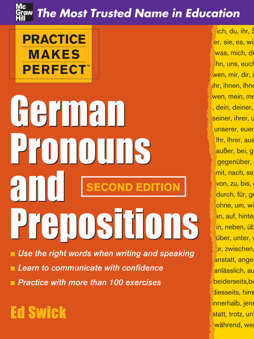Title details for German Pronouns and Prepositions by Ed Swick - Available